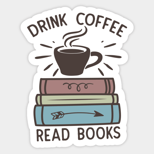 Drink coffee read books World Book Day for Book Lovers Library Reading Sticker by Meteor77